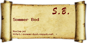 Sommer Bod névjegykártya